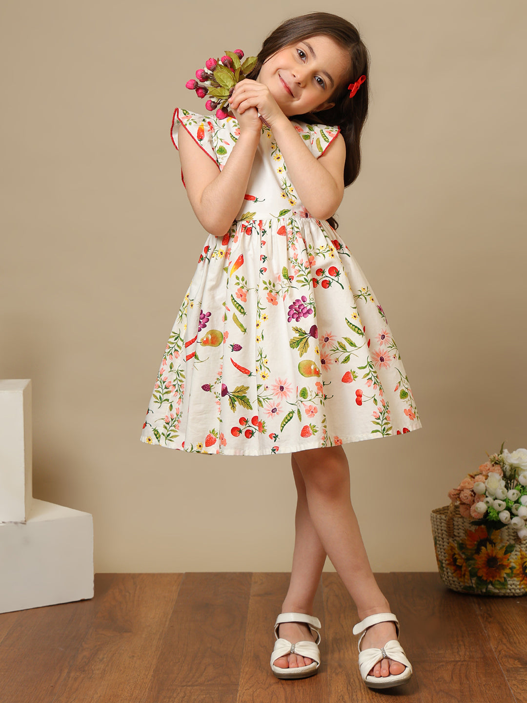 Girls Printed Cotton Dress