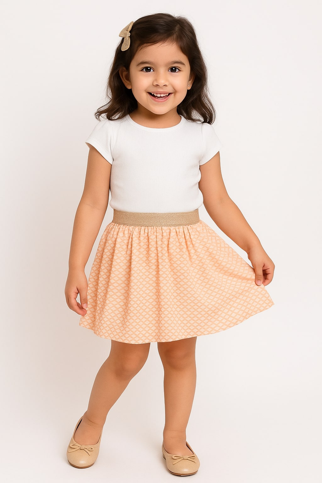 Girls Patterned Flare Skirt