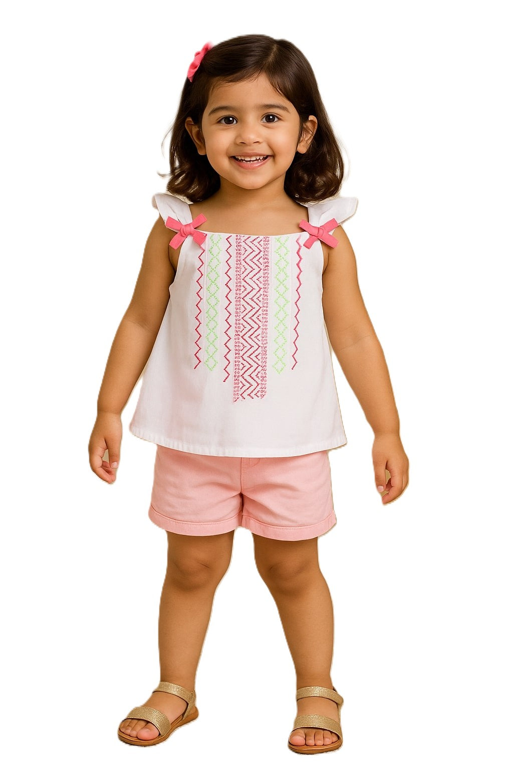 Girls Embroidered Sleeveless Top