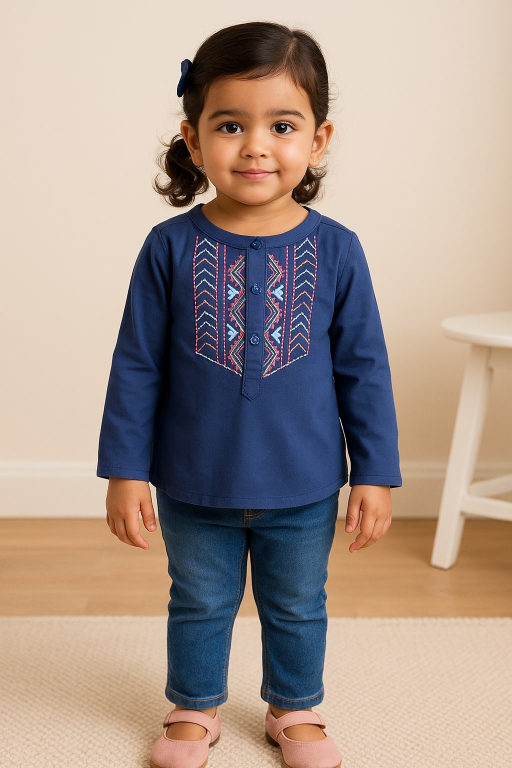 Girls Blue Designer Top