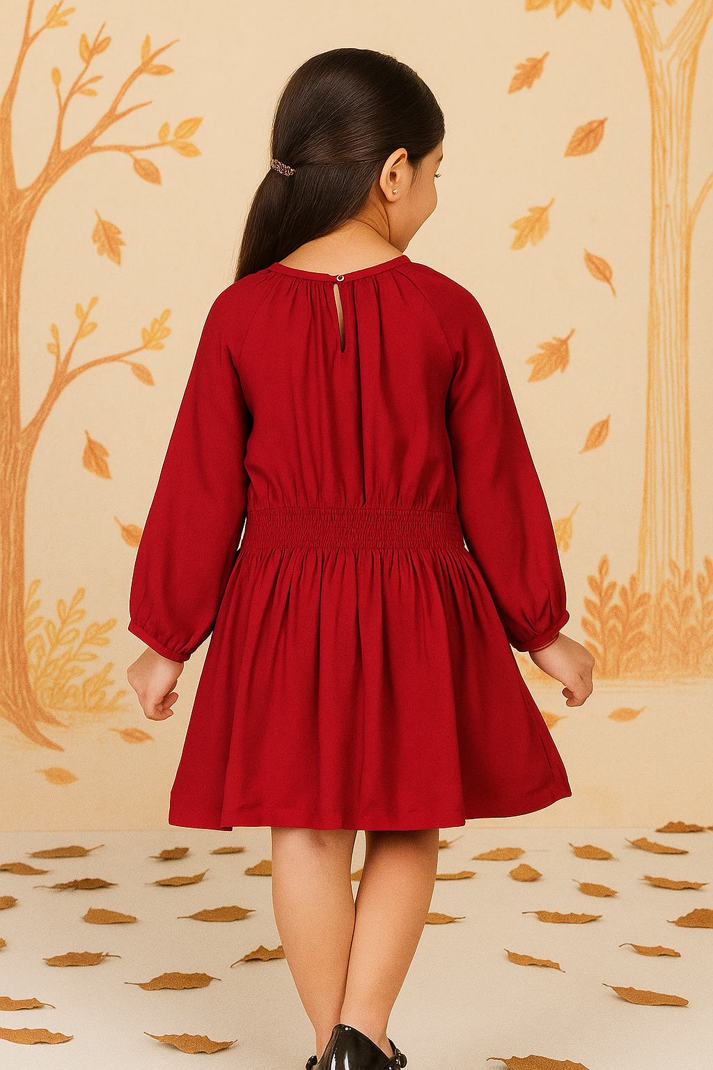Girls Embroidered Flare Gown