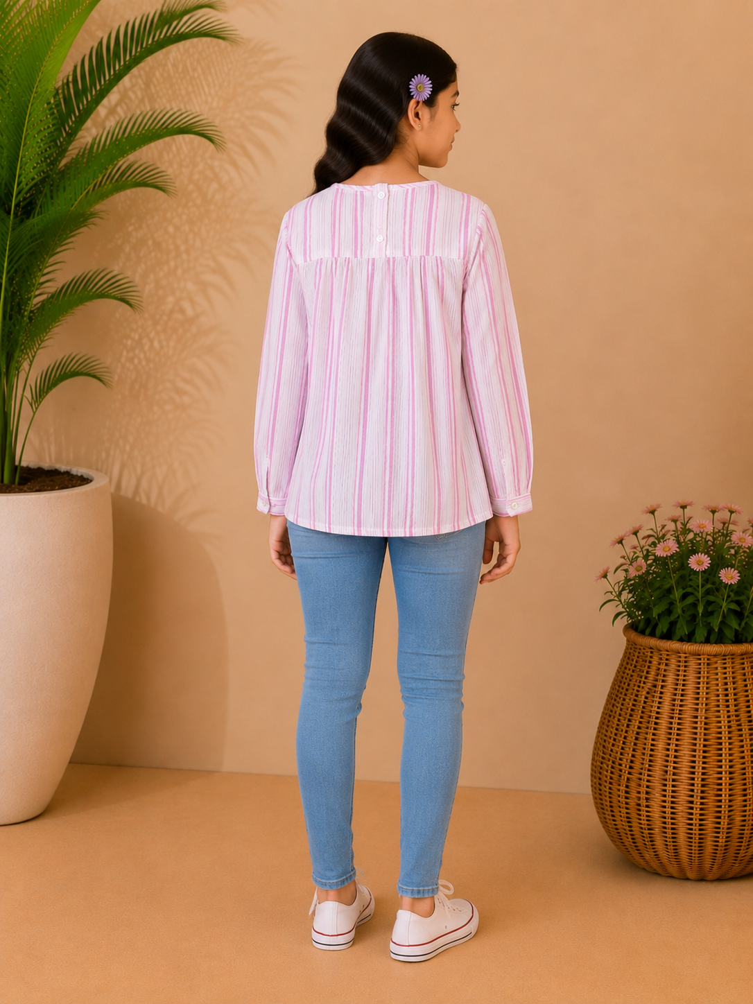 Girls Pink Embellished Top