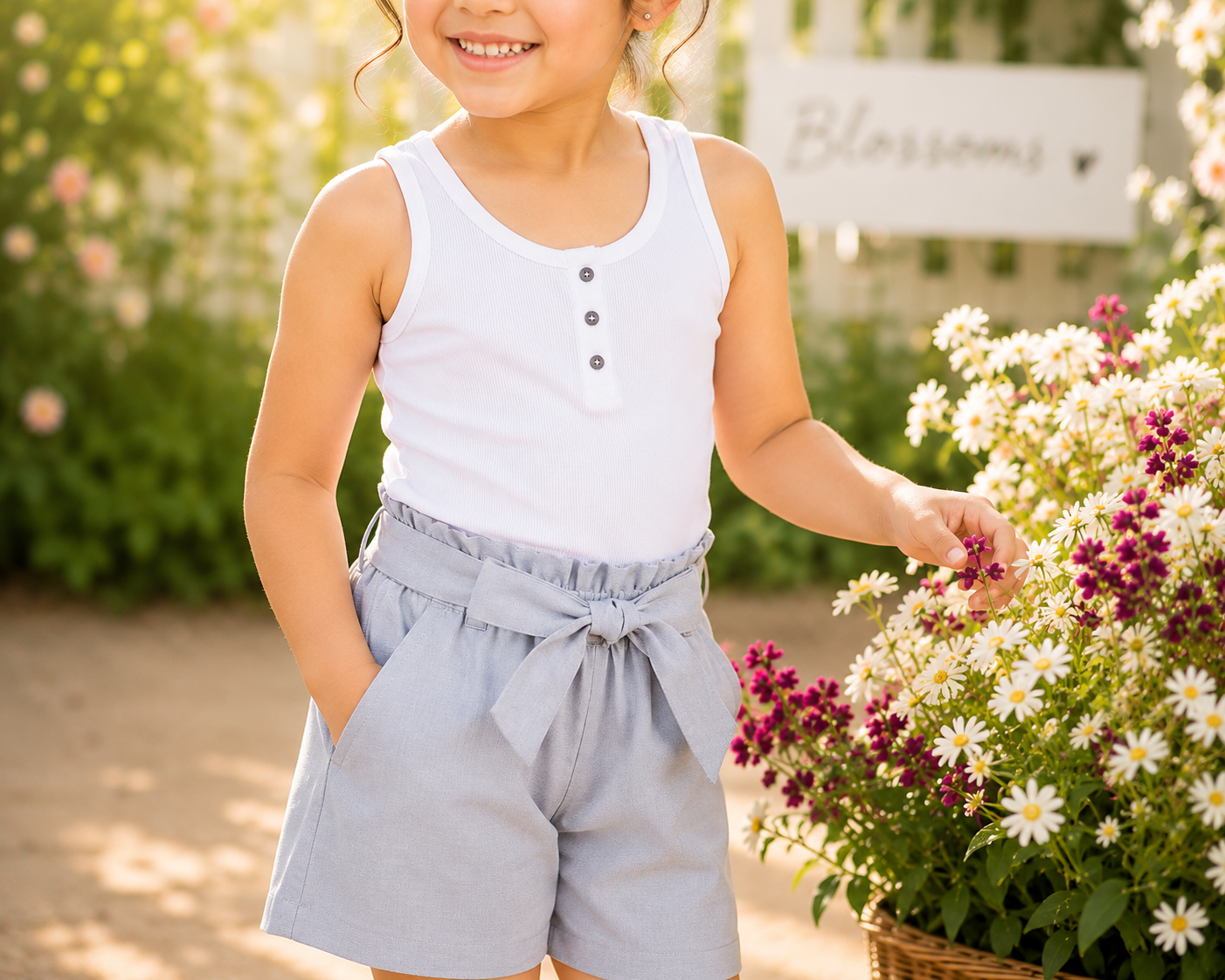 Girls Grey Casual Shorts