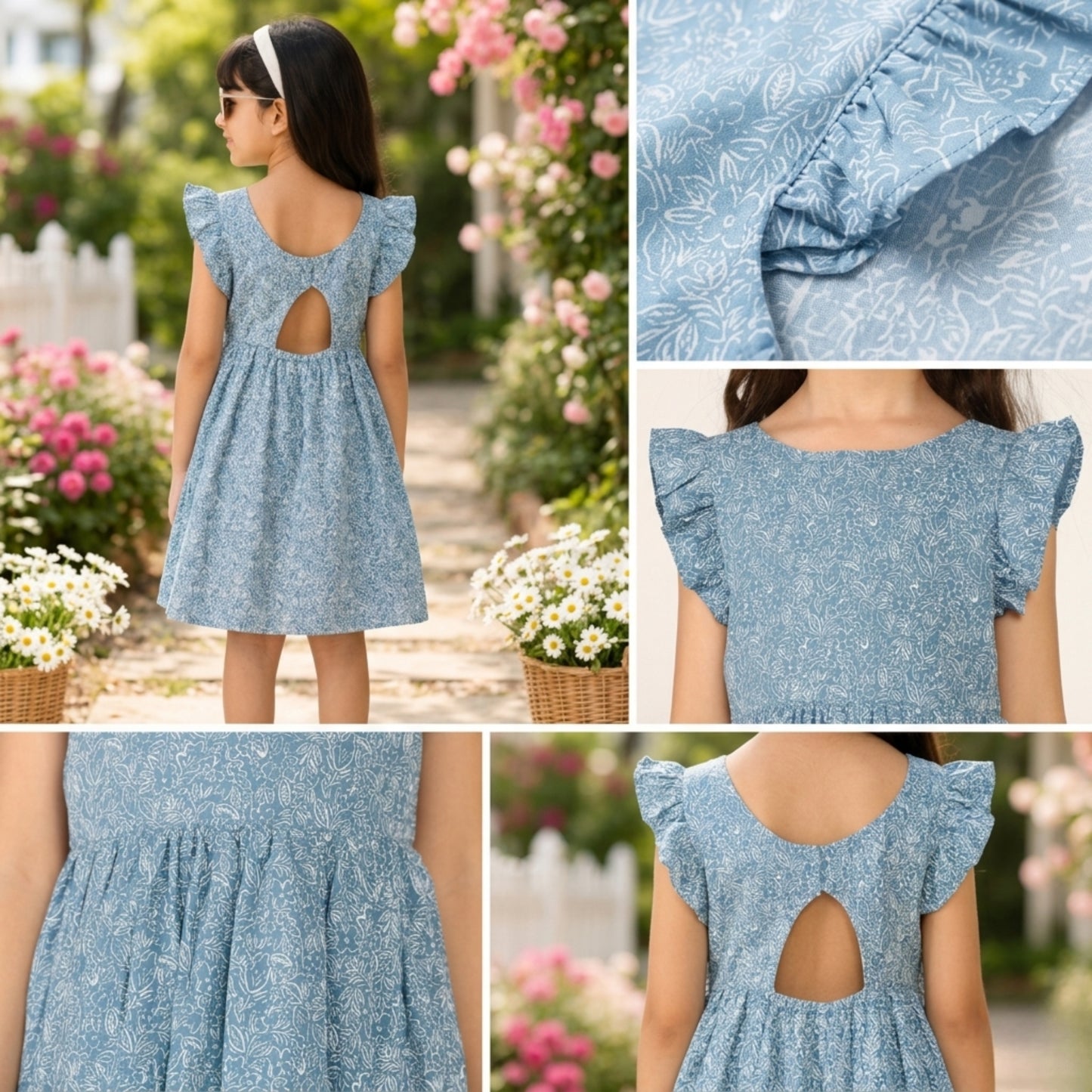 Girls Floral Flare Dress