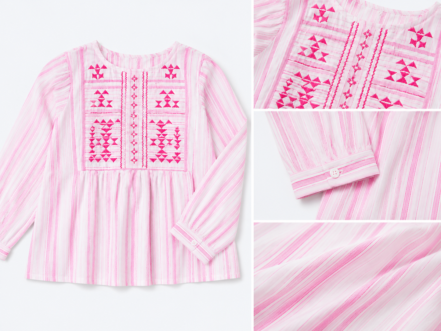 Girls Embroidered Pink Top