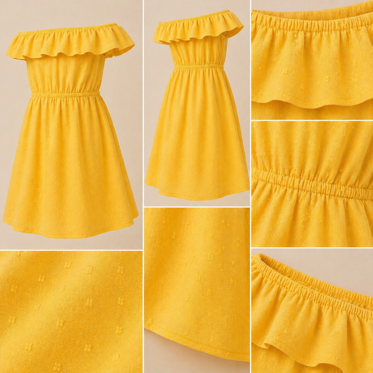 Girls Off-Shoulder Ruffle Dress