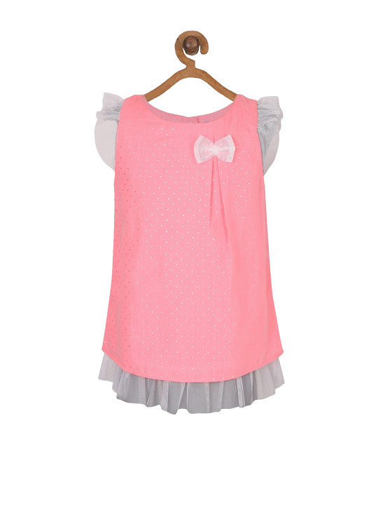 Girls Pink Embellished Party Top