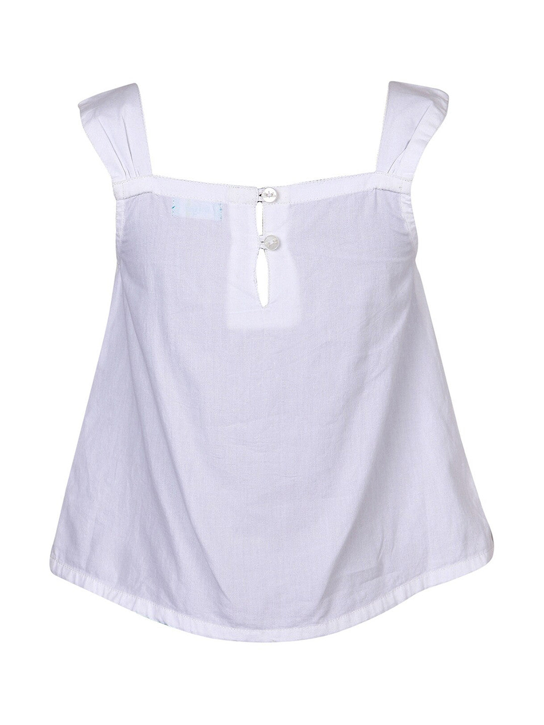 Girls White Detailed Blouse