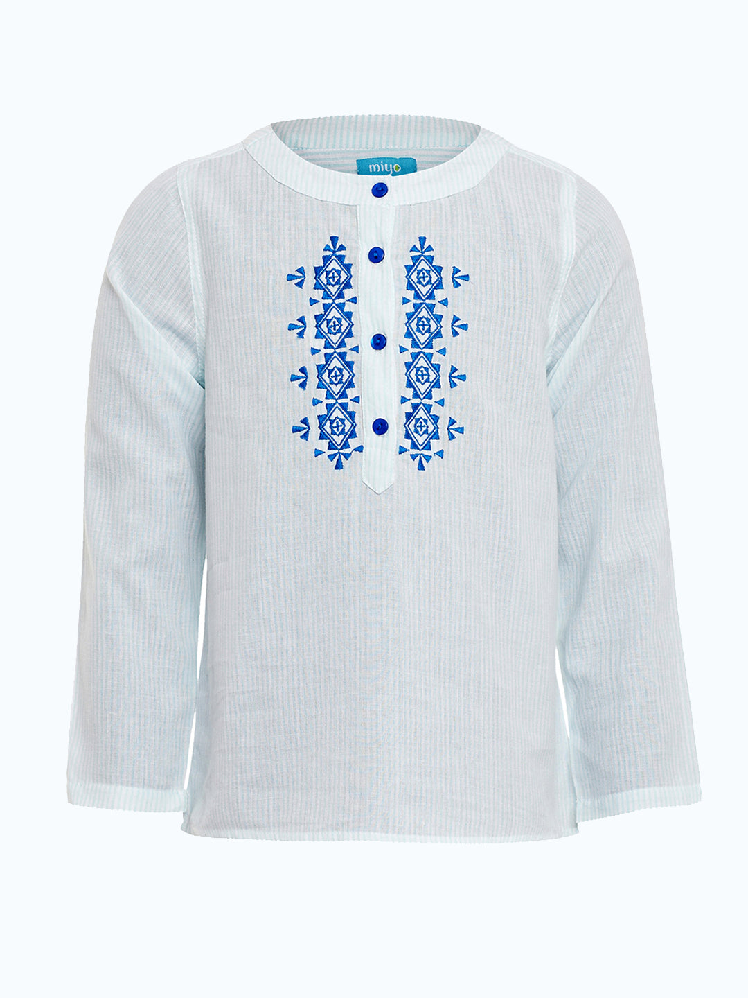Girls White Embroidered Casual Shirt
