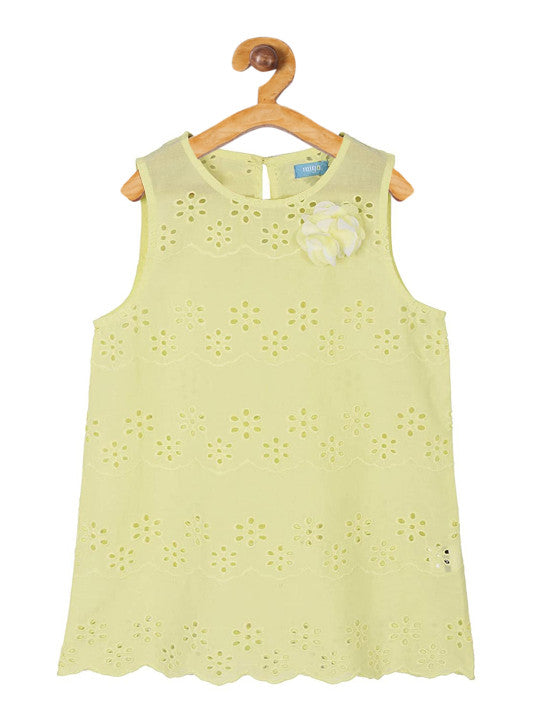 Girls Lemon Yellow Casual Top