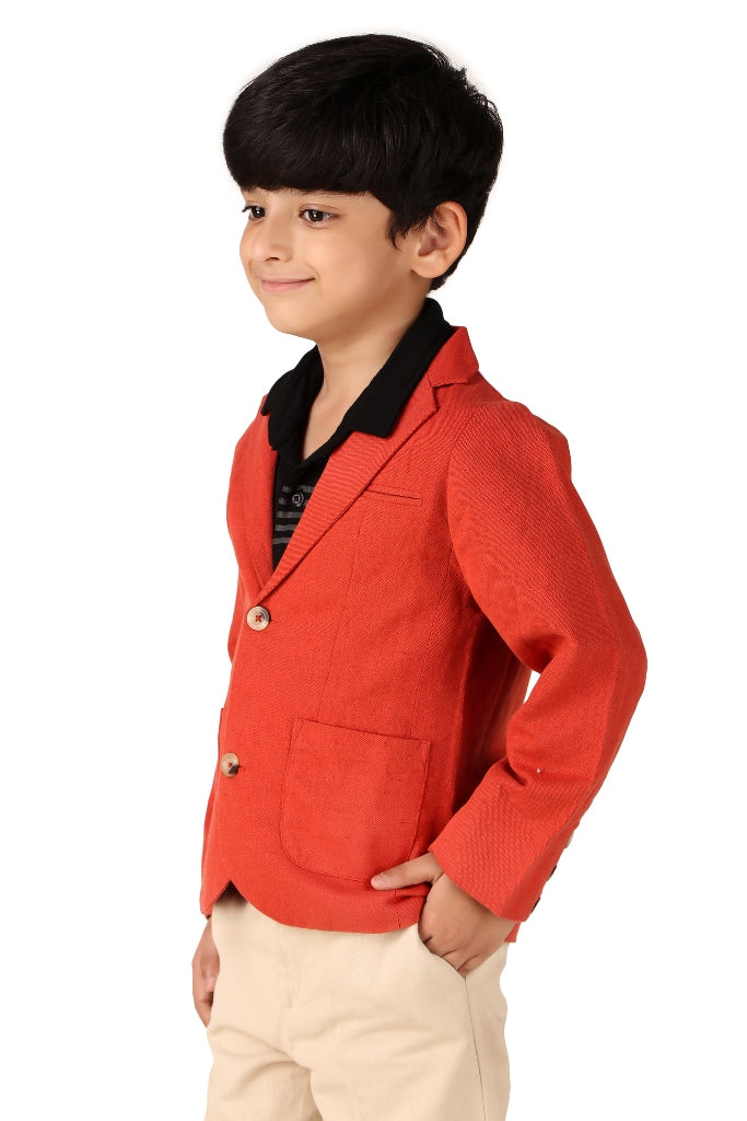Boys Red Casual Jacket