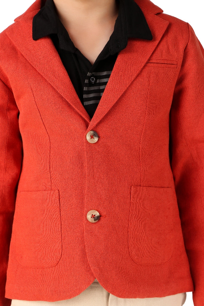 Boys Red Casual Jacket
