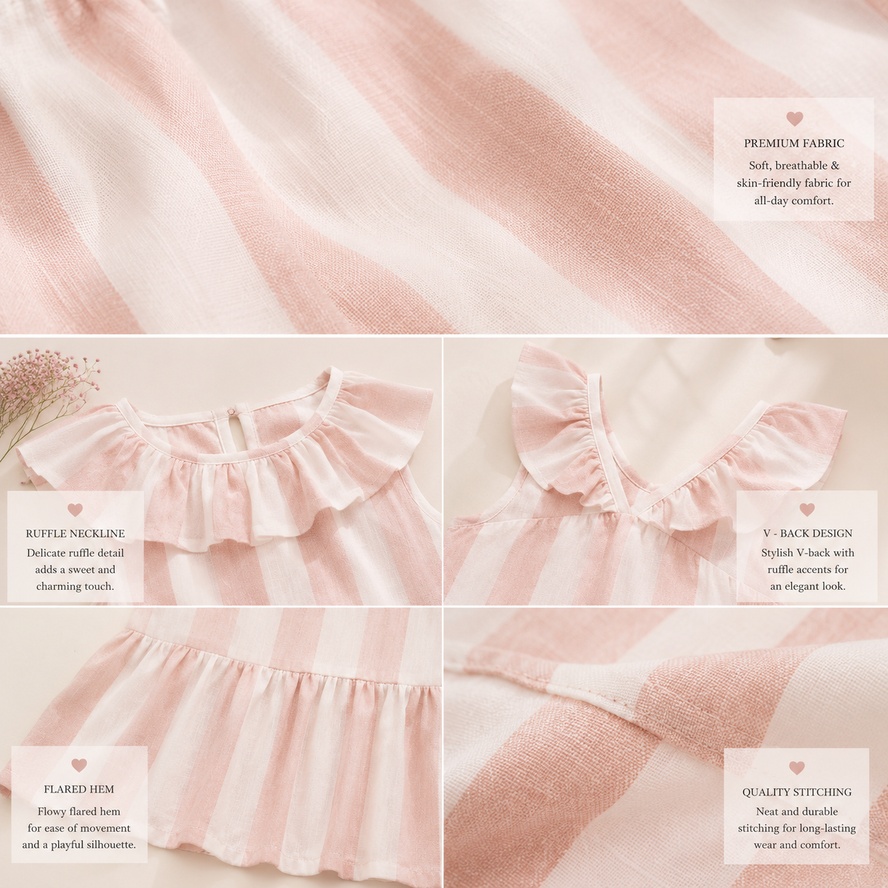 Girls Ruffle Stripe Dress