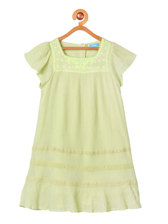 Girls Embroidered Flutter Frock