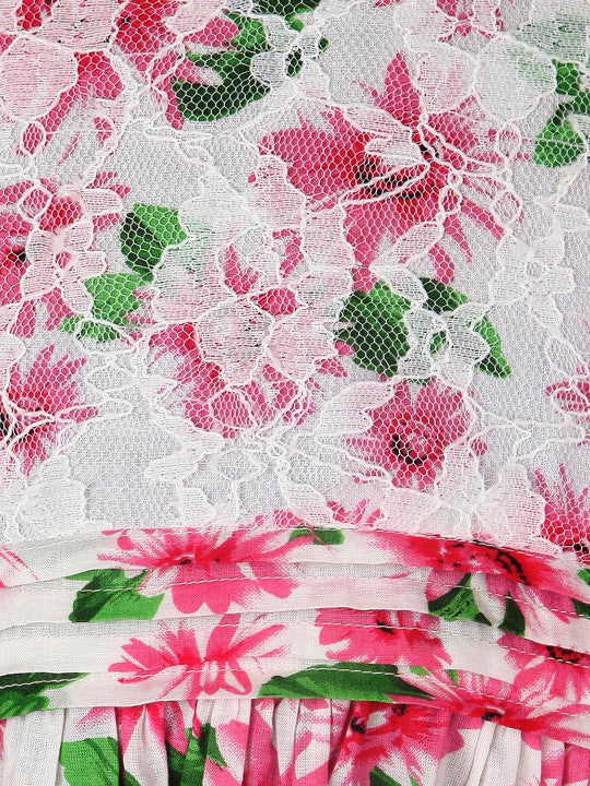 Girls Floral Lace Sleeveless Dress