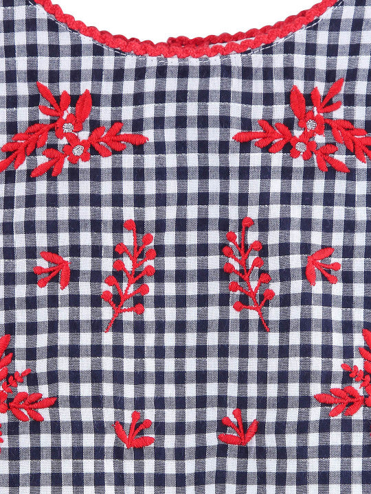 Girls Embroidered Flared Dress
