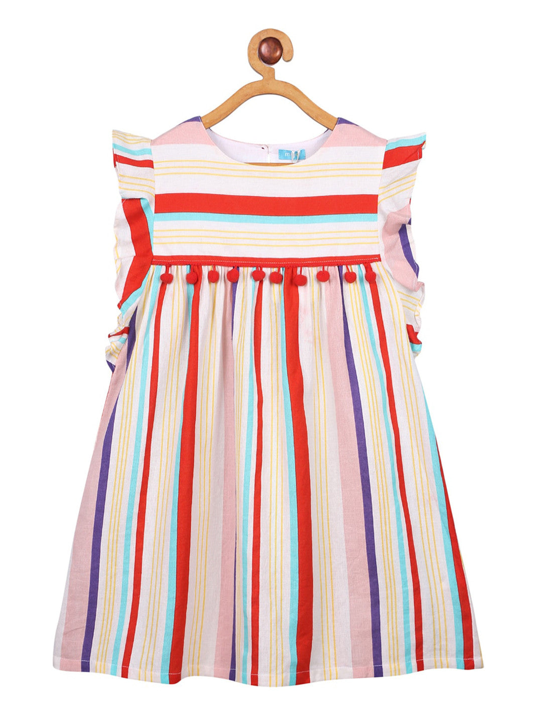 Girls Multicolor Striped Dress