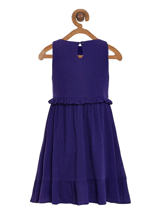 Girls Embroidered Flared Frock