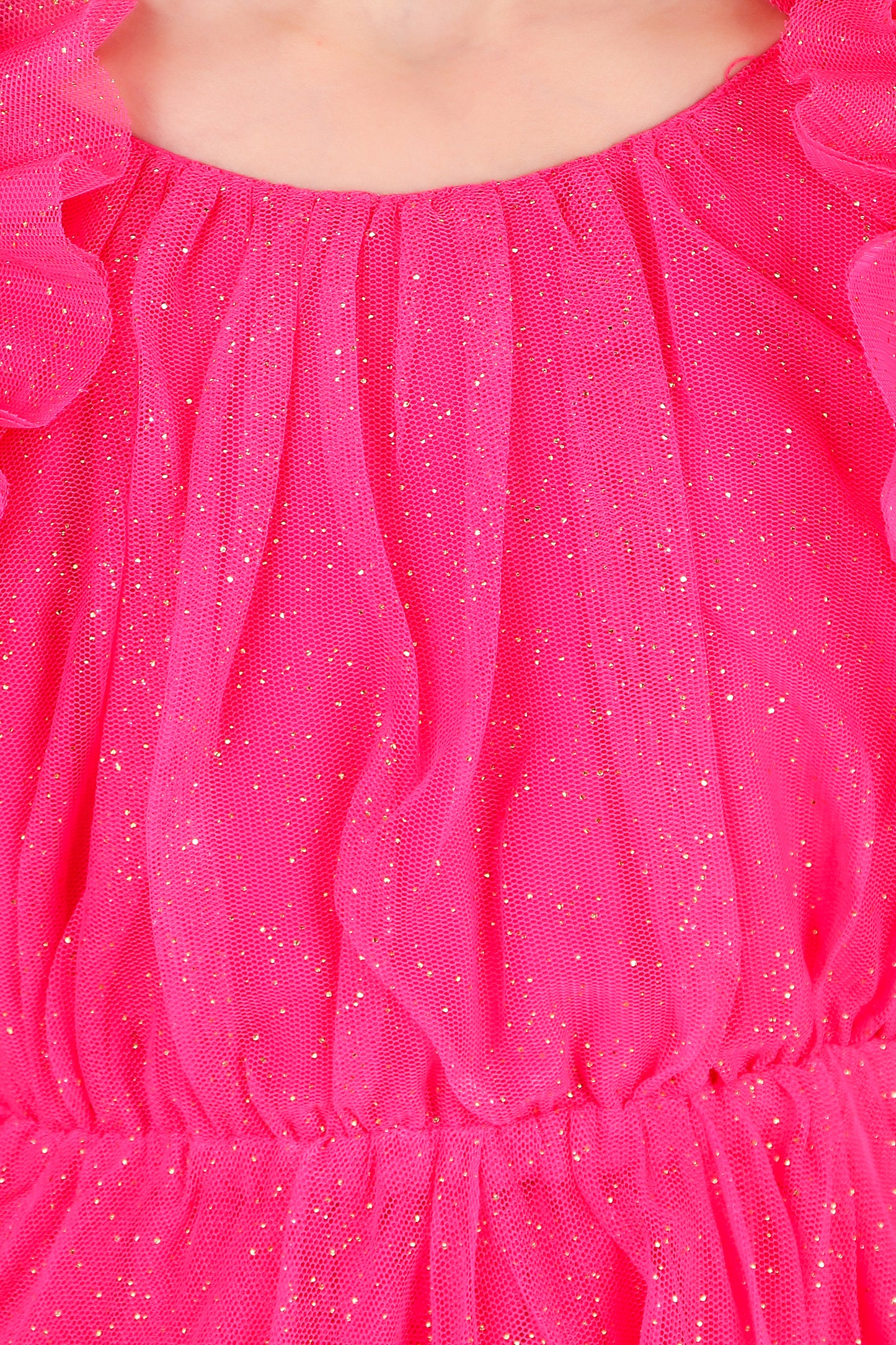 Girls Glitter Net Fit & Flare Dress