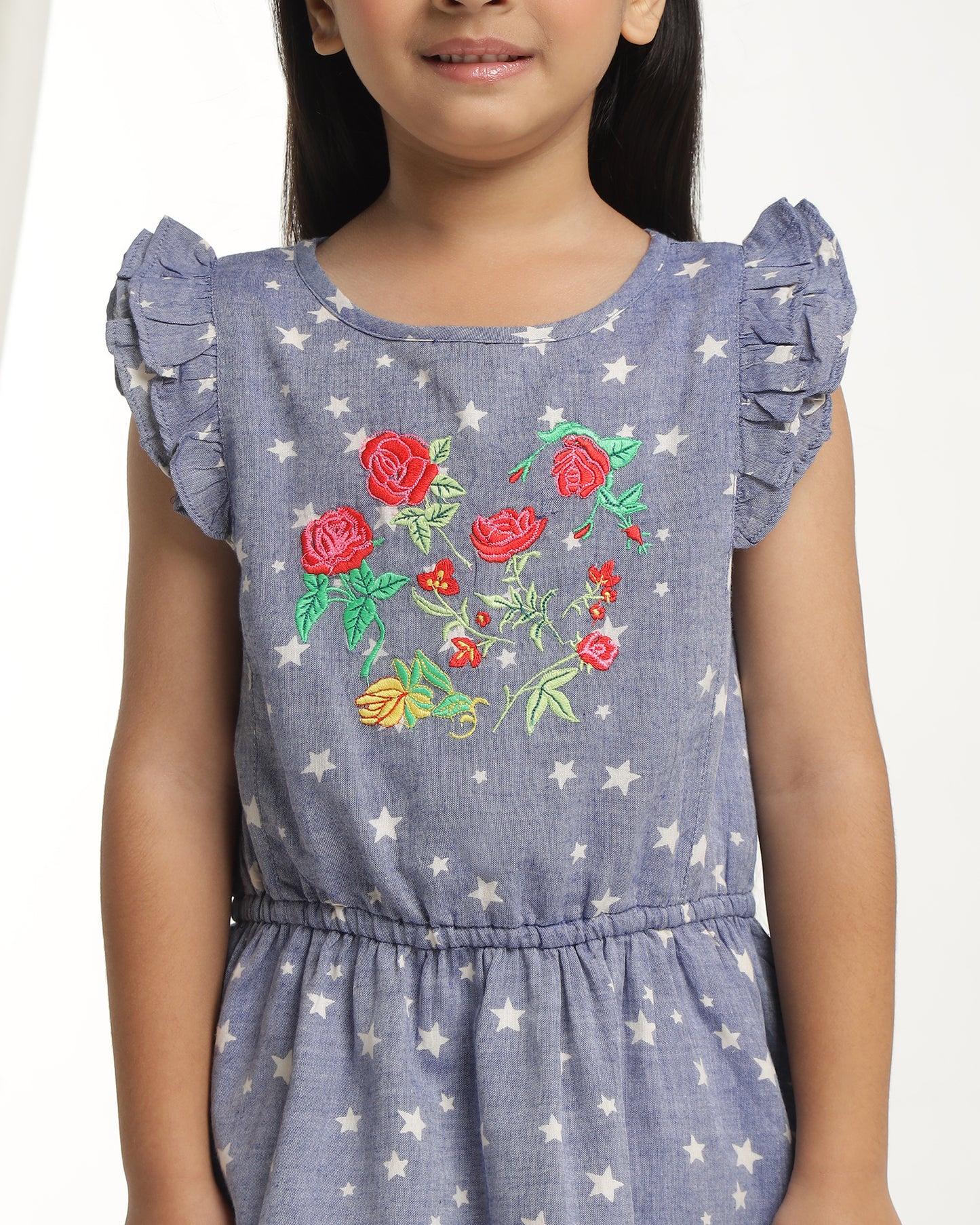 Girls Star Printed Fit & Flare Dress