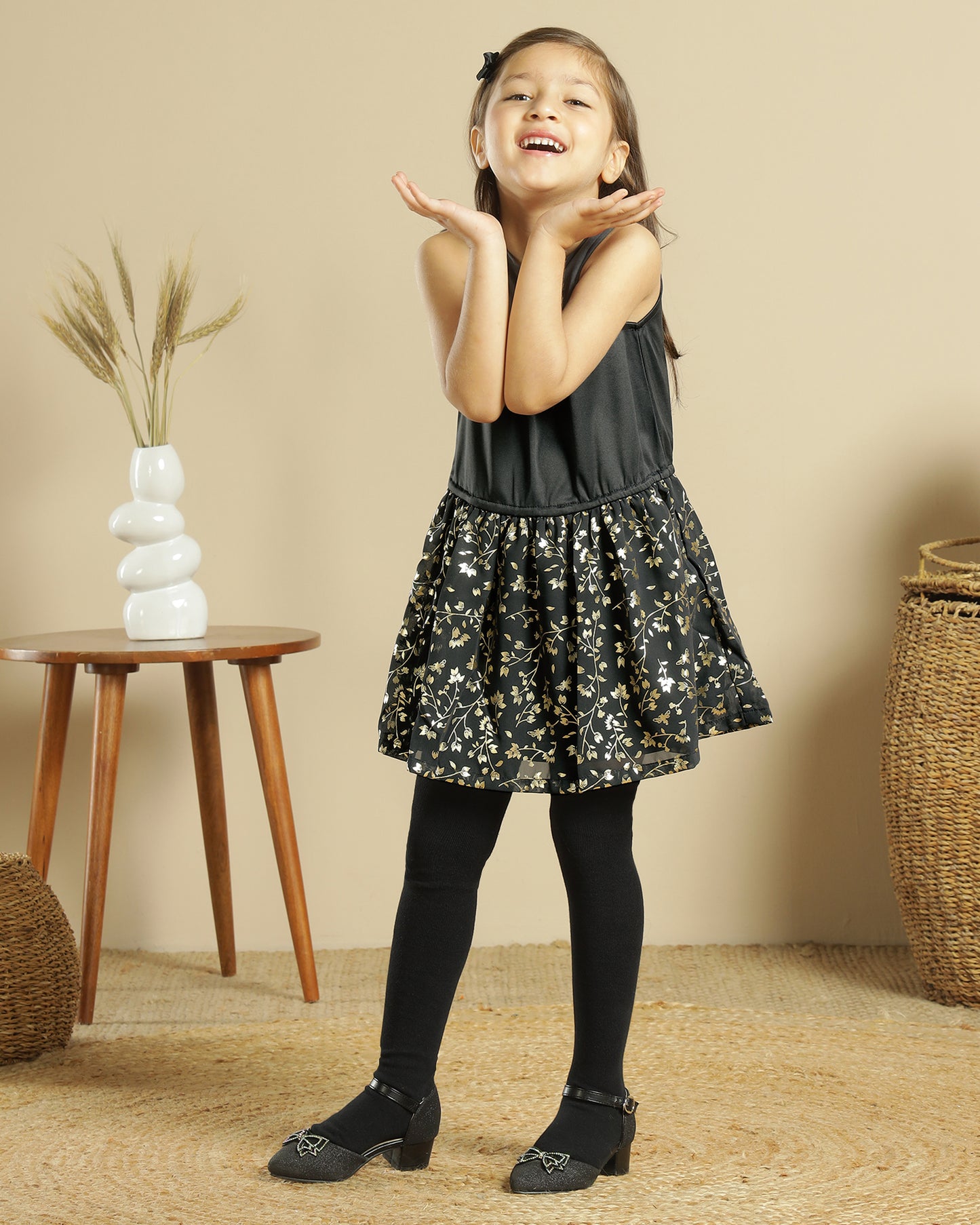 Girls Floral Fit & Flare Dress