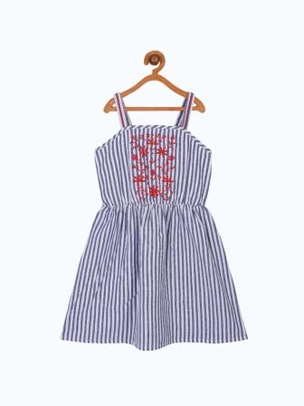 Girls Striped Swing Dress