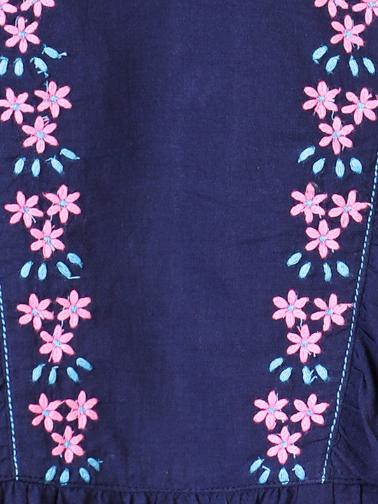 Girls Floral Embroidered Dress