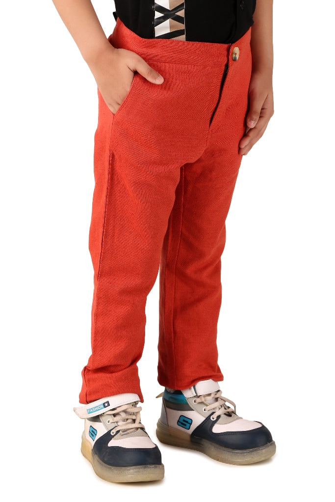 Boys Solid Regular Trousers