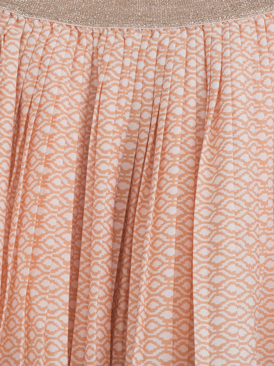Girls Printed Flared Skirt