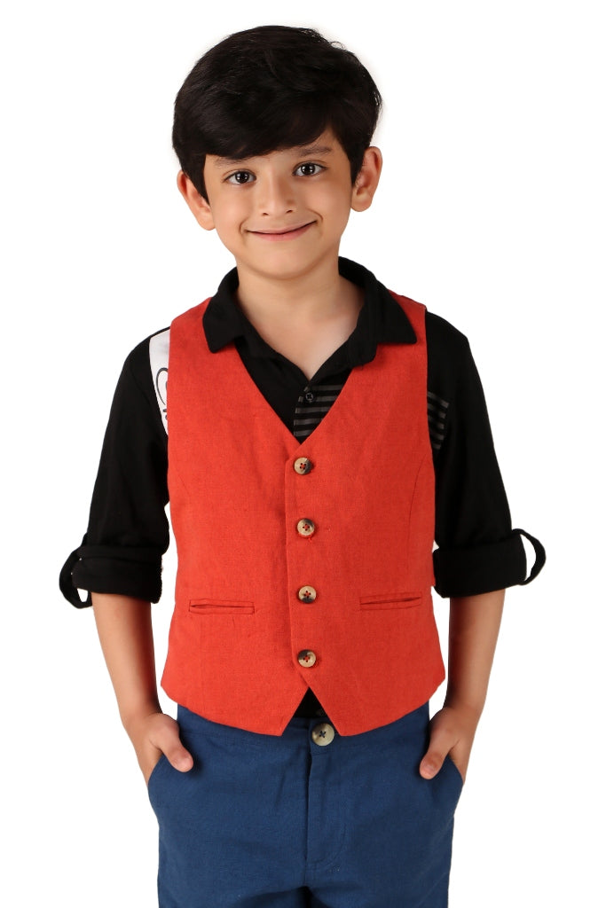 Boys Red Formal Waistcoat