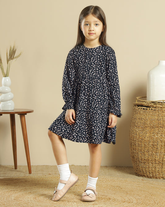 Girls Floral Print Dress