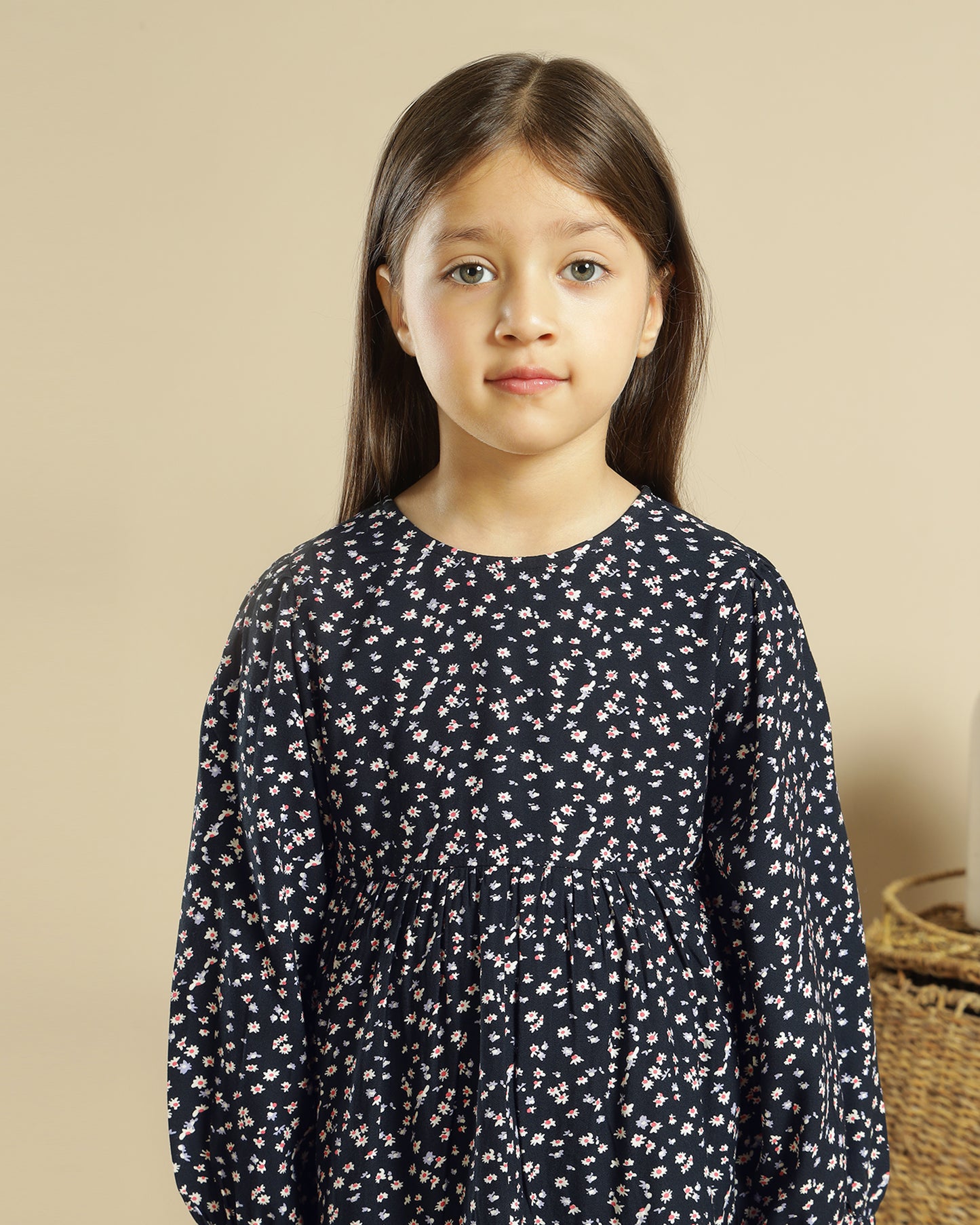 Girls Floral Print Dress