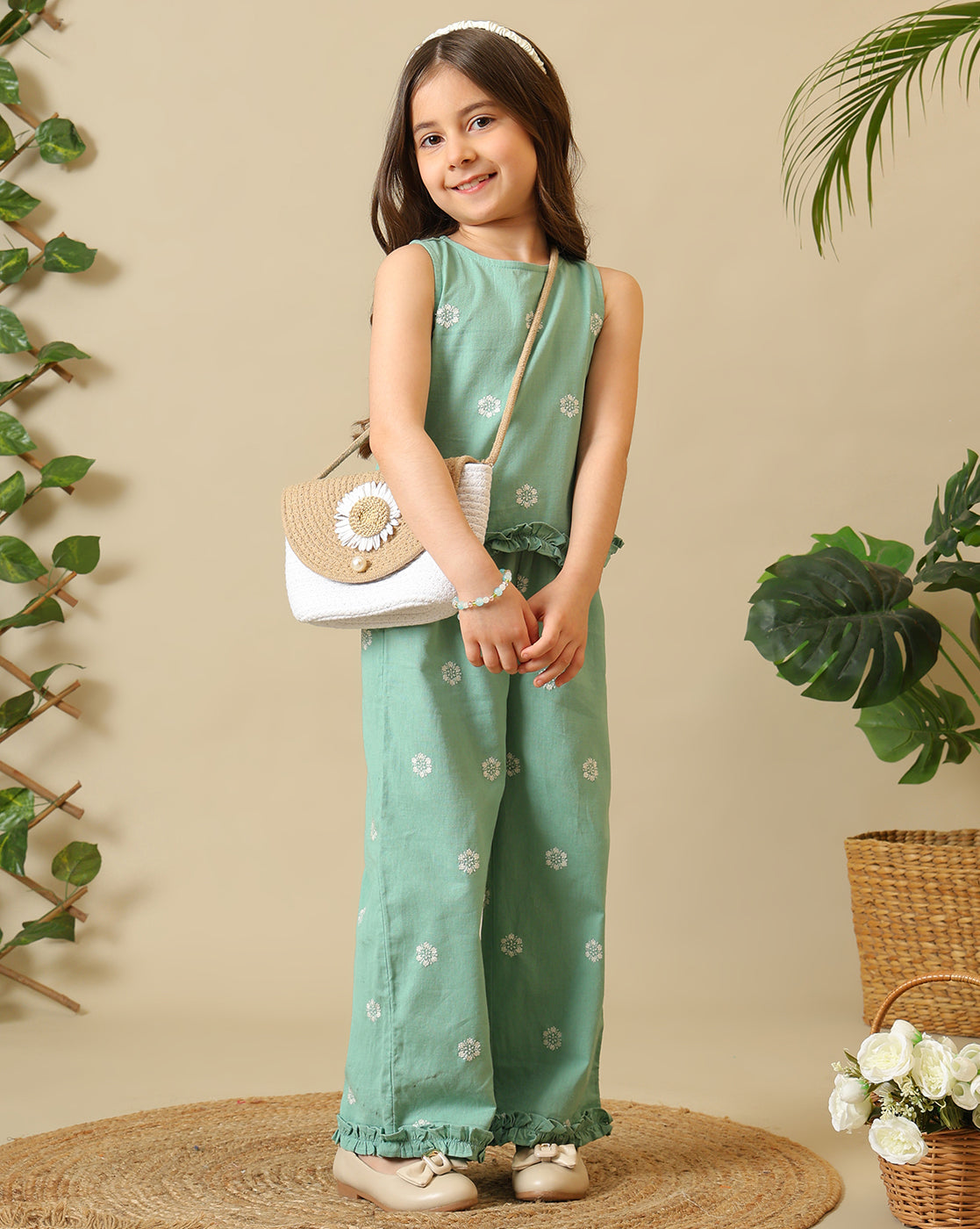 Girls Embroidered Co-Ord Set