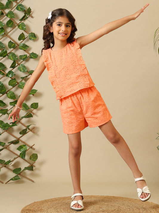 Girls Embroidered Co-Ord Set