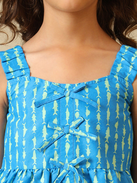Girls Printed Peplum Co-Ord Set