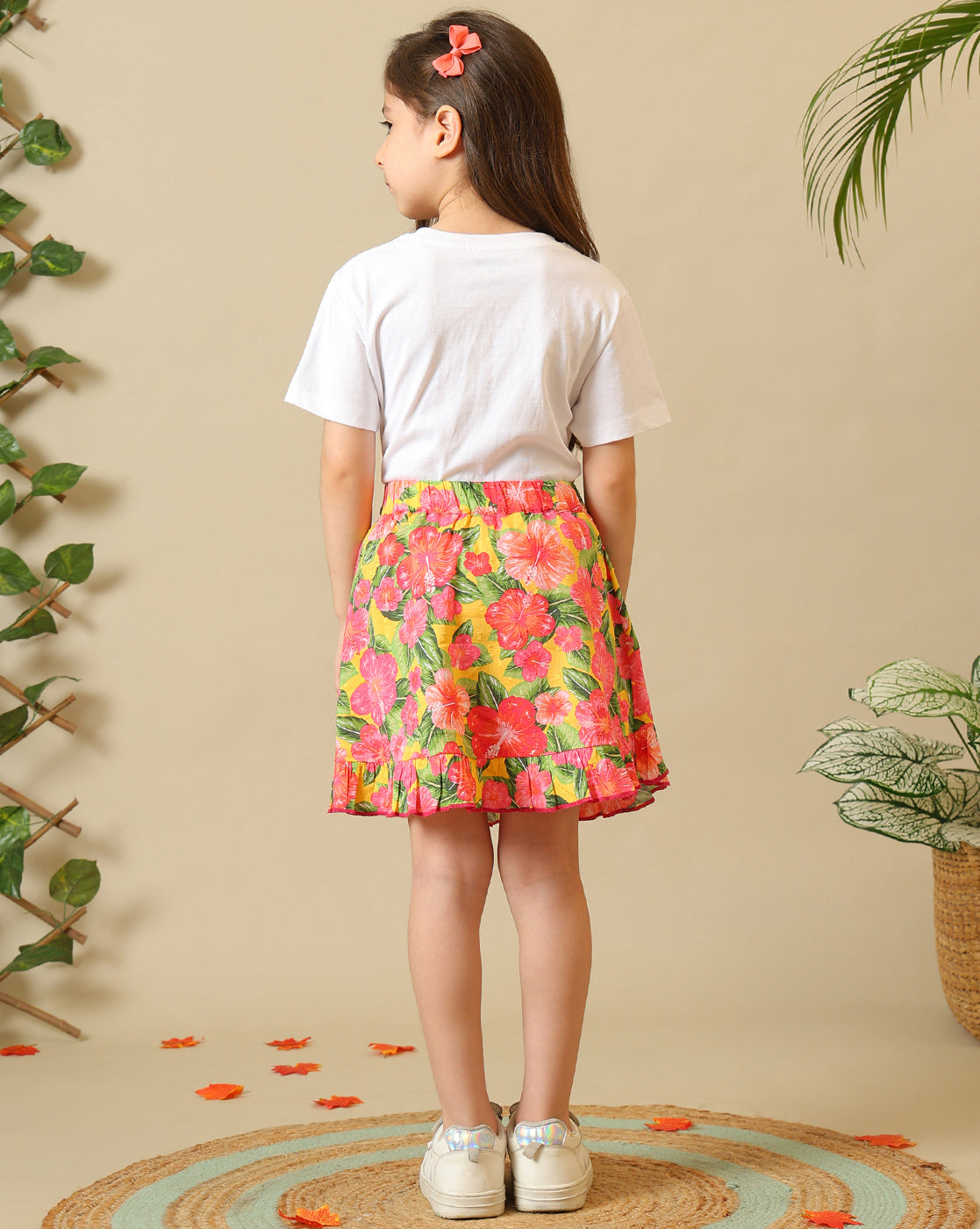 Girls Floral Wrap Skirt
