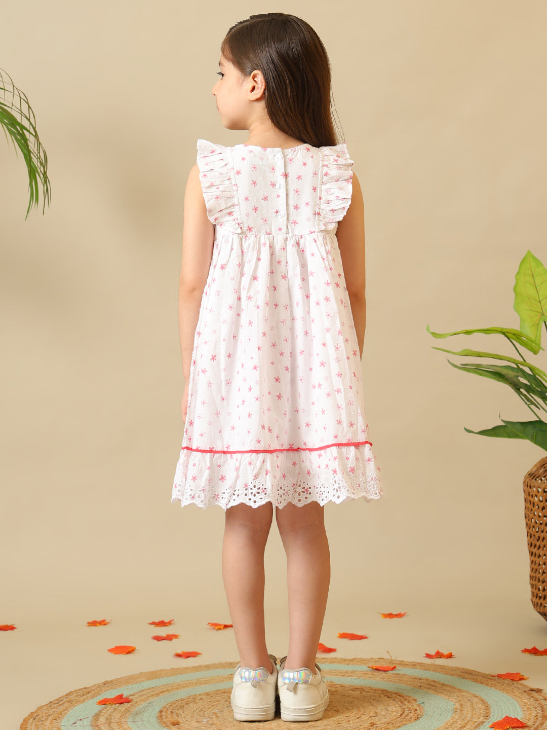 Girls Embroidered Cotton Dress