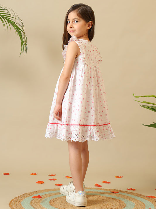 Girls Embroidered Cotton Dress