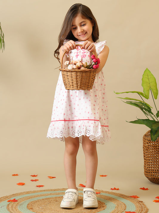Girls Embroidered Cotton Dress