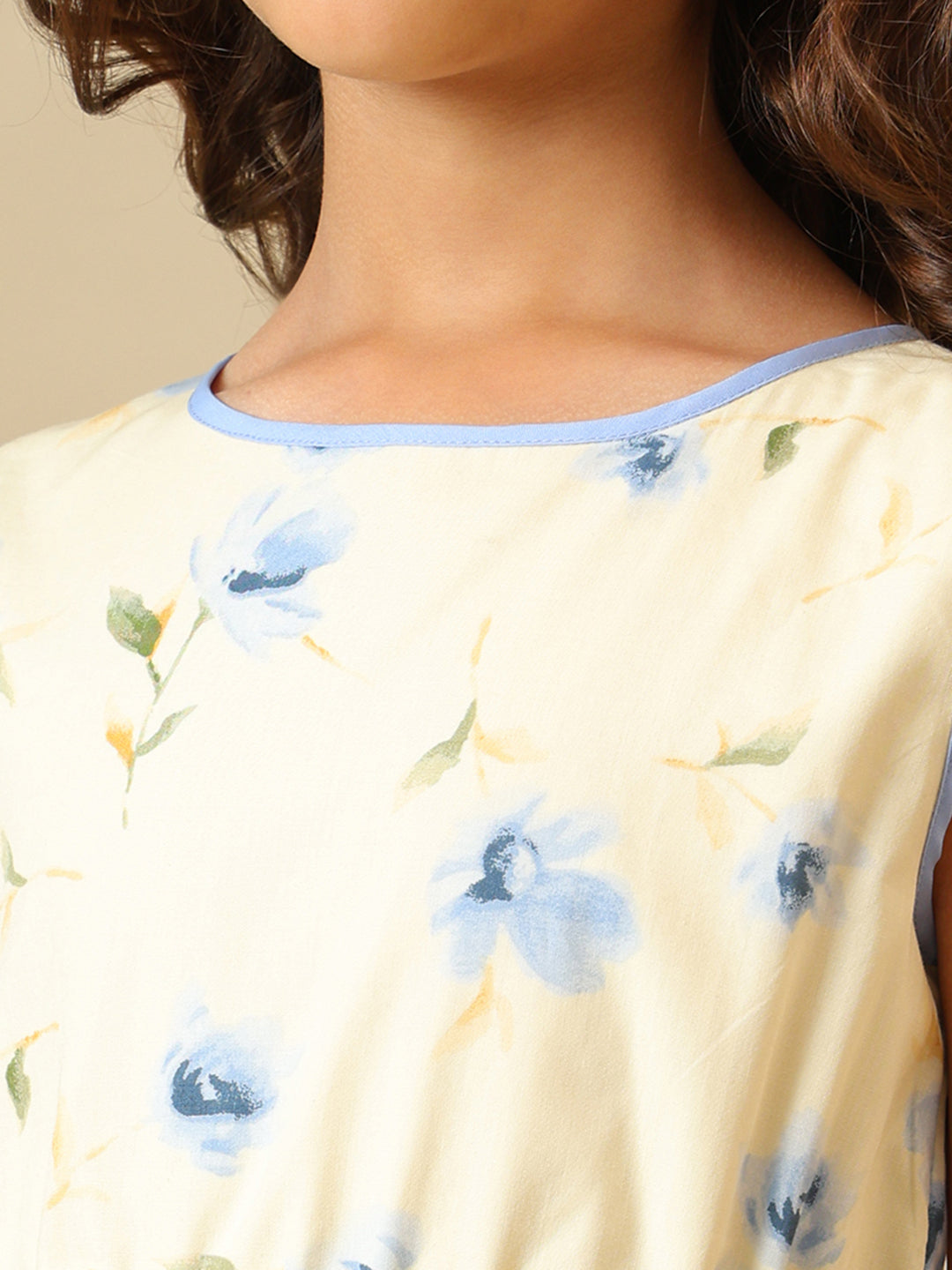 Girls Floral Printed Fit and Flare Dress
