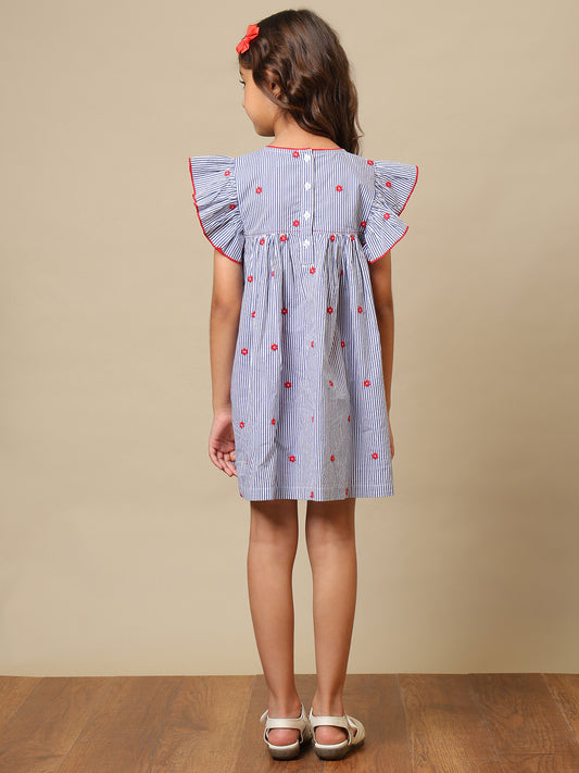 Girls Striped Cotton Dress