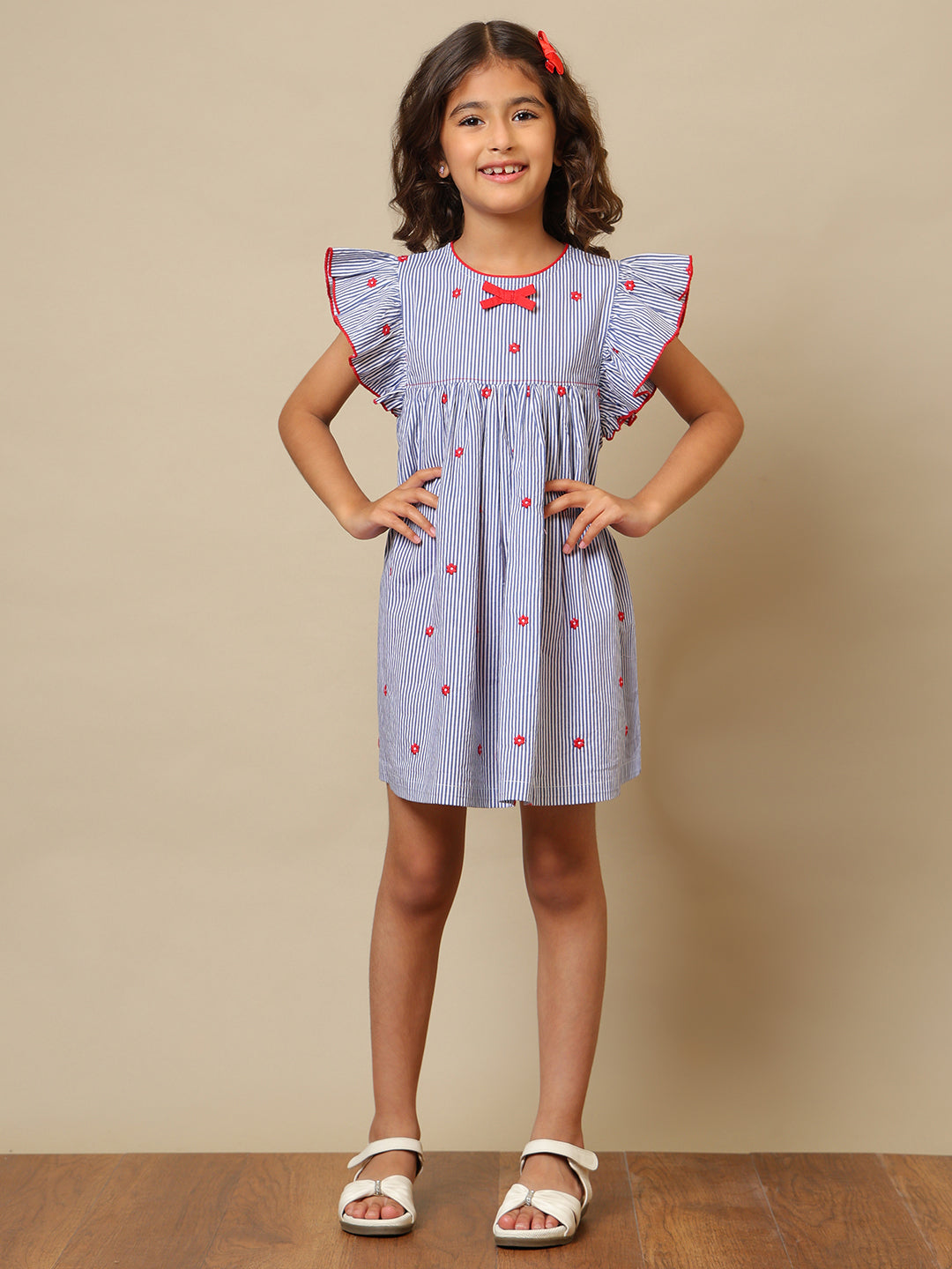 Girls Striped Cotton Dress