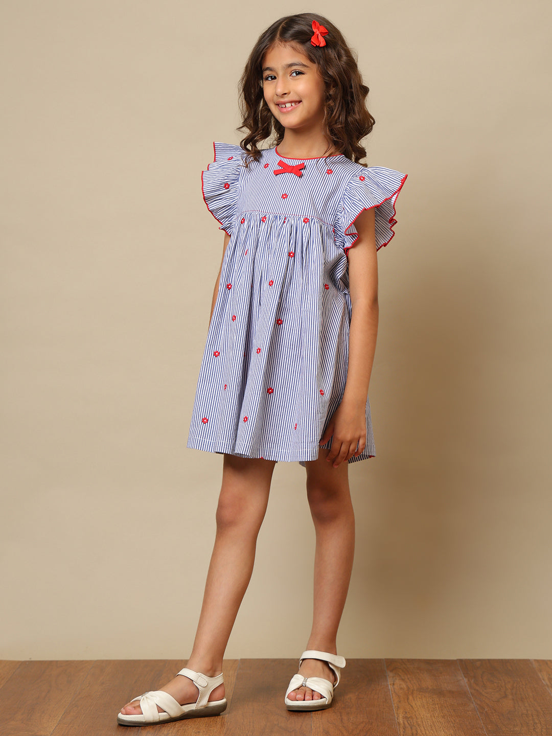Girls Striped Cotton Dress
