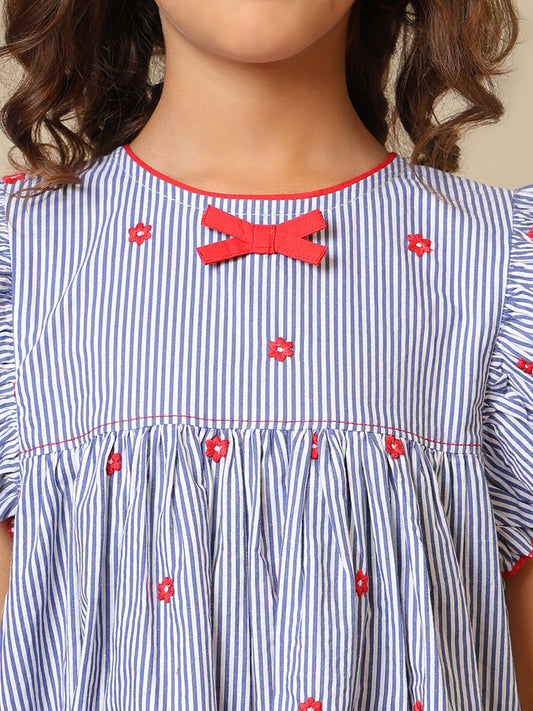 Girls Striped Cotton Dress