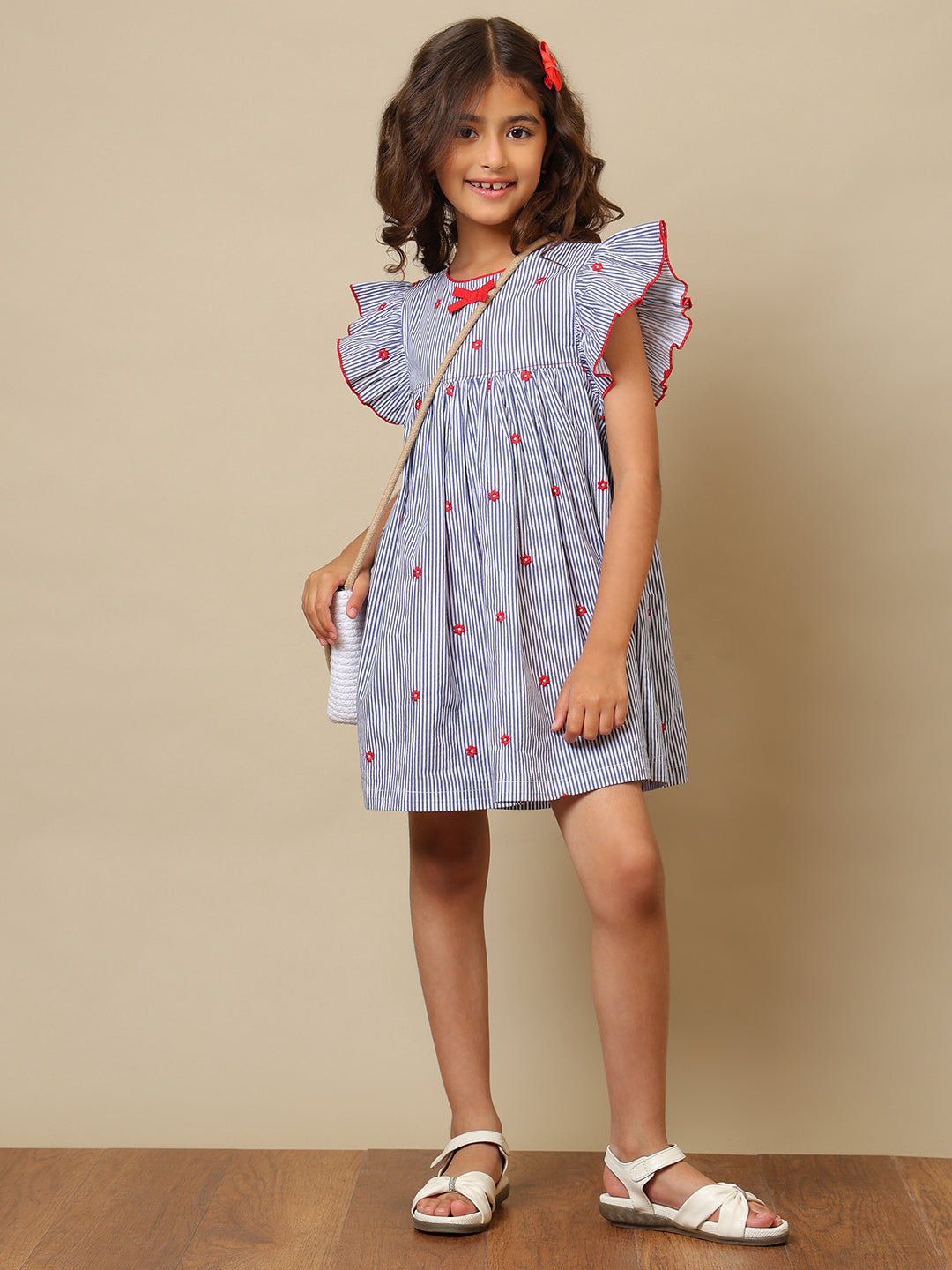 Girls Striped Cotton Dress
