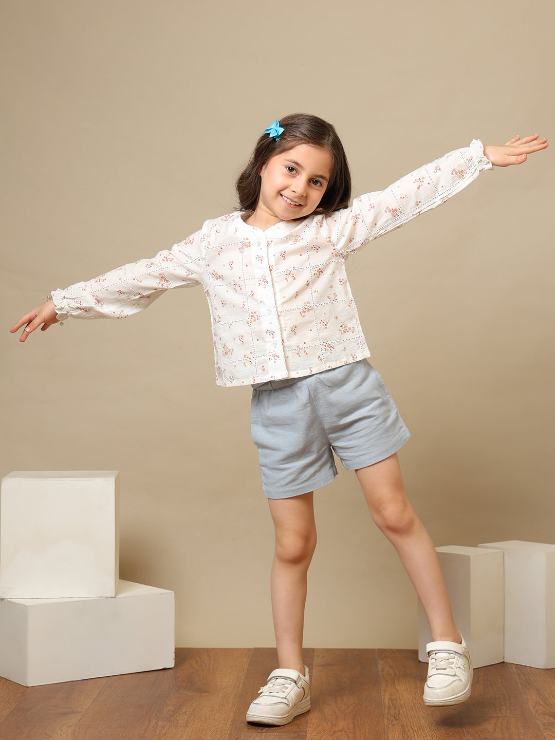 Girls Floral Printed Casual Top