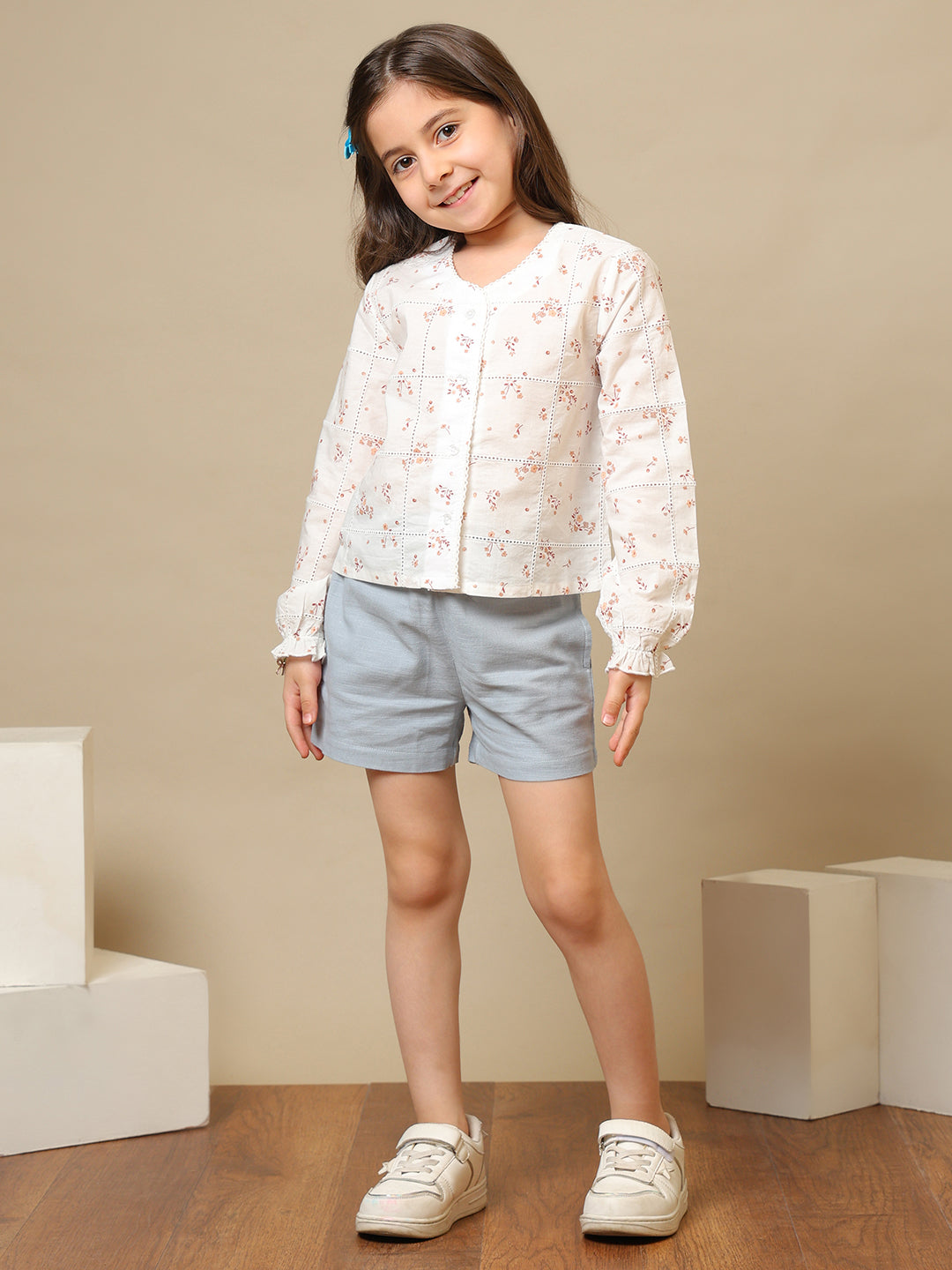 Girls Floral Printed Casual Top