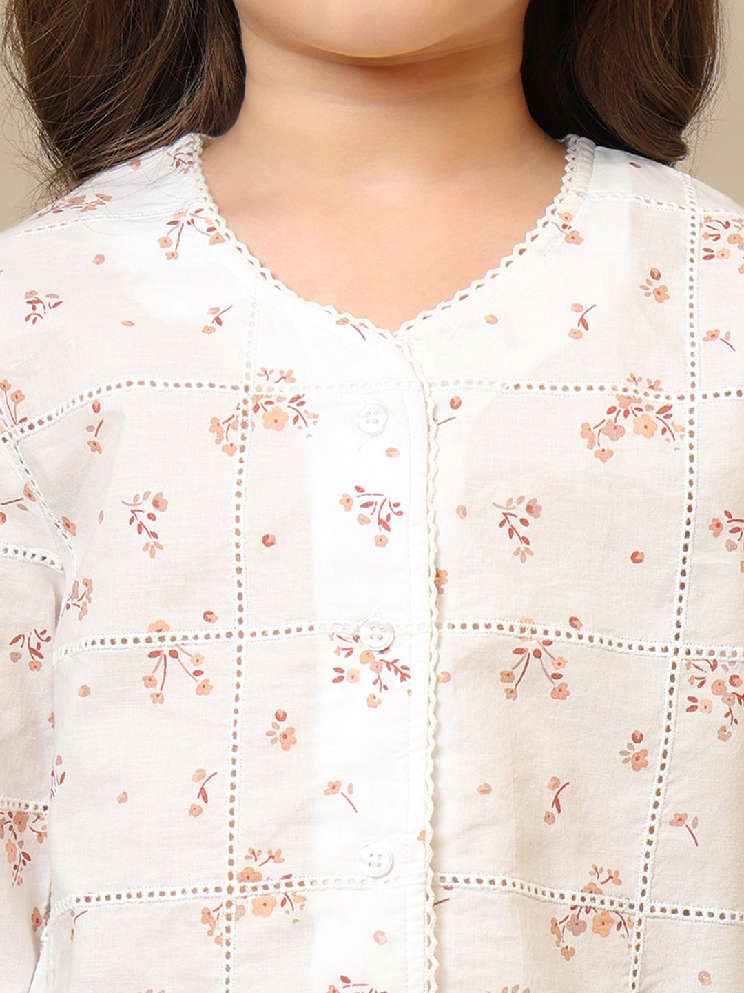 Girls Floral Printed Casual Top