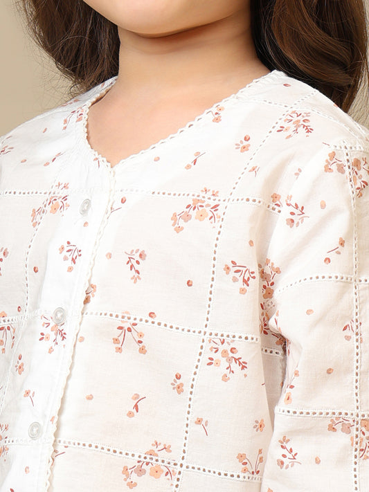 Girls Floral Printed Casual Top