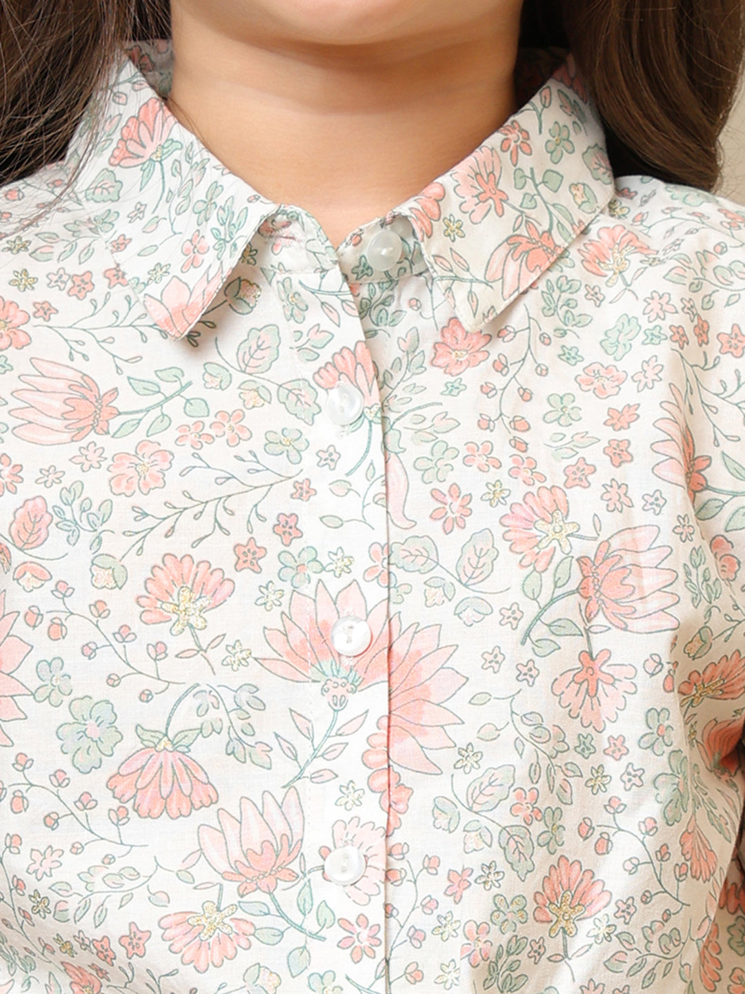 Girls Floral Printed Casual Top
